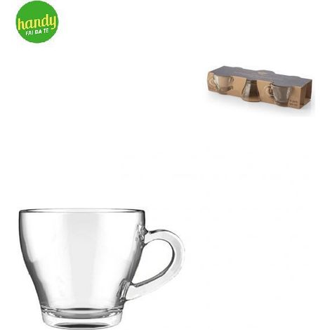 Set 6 tazze caffè Royal Norfolk Zeffiro in vetro