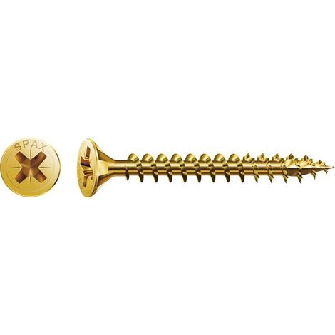 Spax Universalschraube 5 x 25 mm Senkkopf Kreuzschlitz Z Vollgewinde 4CUT YELLOX A2L 1000 Stk