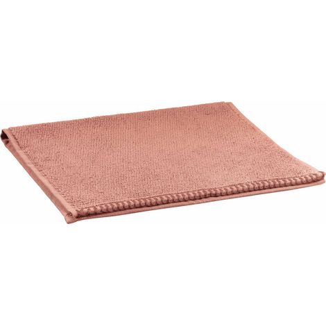 Serviette de toilette invité en coton éponge structurée grain de riz Terracotta 30 x 50 cm - PANGIVO