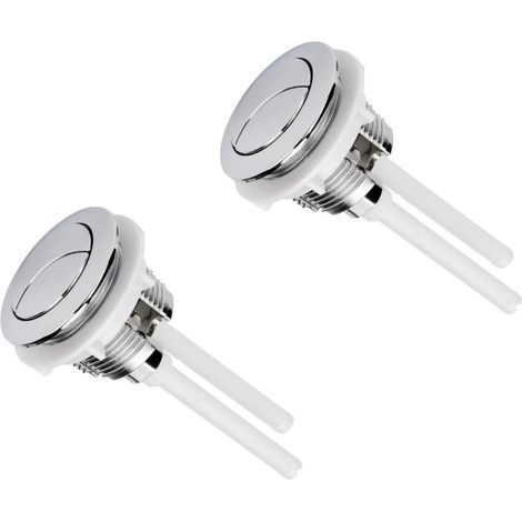 2 Stück Zweimengen-Spültabschaltknöpfe 38 mm Standard verchromt silberfarbene Toilettenspülkastenknöpfe (1/5)