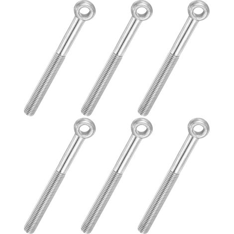6 Pcs Boulon à Œil M10x85mm Boulon à Œillet de Levage pour Balancement d'Épaule, Vis Poisson en Acier Inoxydable 304, Filetage Métrique à Demi-Denture Trou Coulissant, Argentée (1/5)