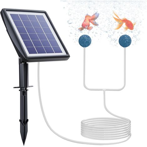 Solar-Teichbelüfter, 2200 mAh Solarbatterie-Sauerstoffpumpe für Aquarium, effiziente Sauerstoffversorgung für Teich im Freien, Garten, Hydrokultur, Belüftungspumpe