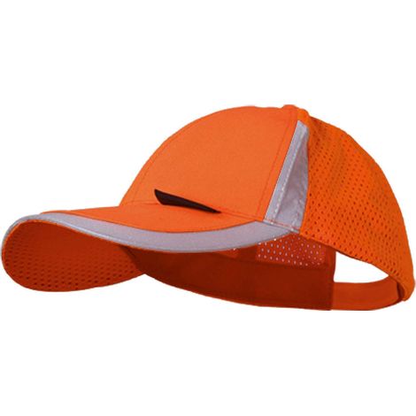 Gorra con Visera de Alta Visibilidad Naranja, Beta VWOT229O, Protección Solar y Seguridad, Banda Reflectante, Ajustable, Ideal para Trabajo al Aire Libre y Obra