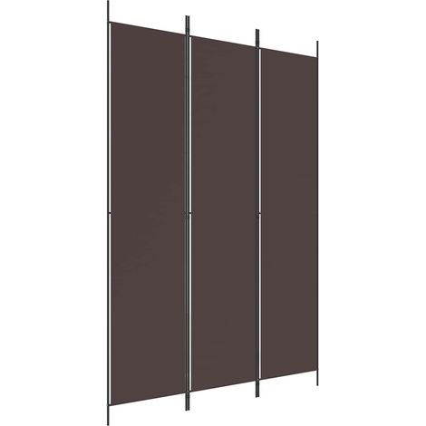 Biombo divisor de 3 paneles de tela marrón 150x220 cm vidaXL