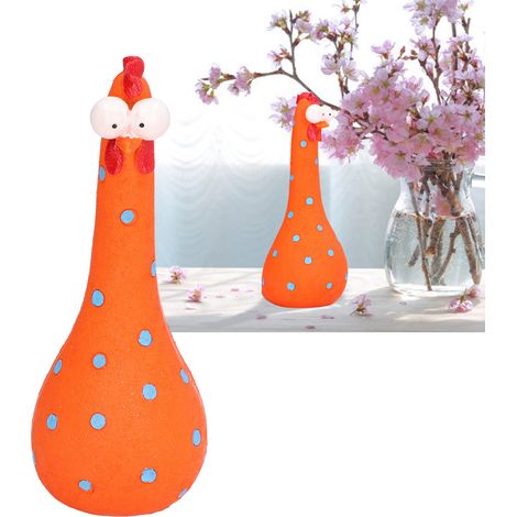 Statue de poule à long cou en résine artisanale pour décoration de jardin et micro-paysage