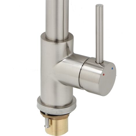 Grifo de cocina extensible con núcleo cerámico 8315 - Metal cepillado para lavabos (1/5)