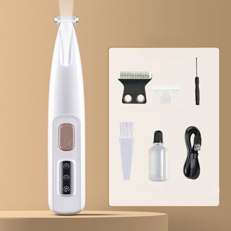 Dog and Cat Trimmer, Quiet, USB Rechargeable, with LED, for Paws, Eyes, Ears, Face and Rump (1/5)