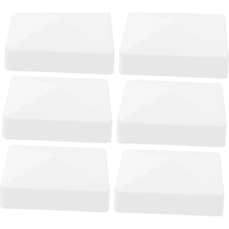 6 Pièces Lot de Capuchons de Poteaux PVC Blanc X Décorative Étanche Résistant Aux Intempéries pour Clôtures Jardin Extérieur et Mailboxes (1/5)