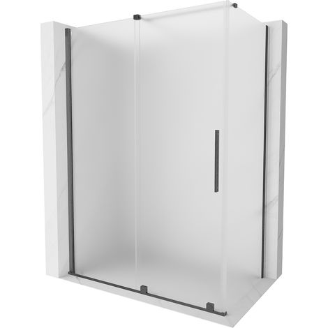 Mexen Velar cabina doccia scorrevole 140 x 70 cm, ghiaccio, grigio canna di fucile spazzolato - 871-140-070-31-66 (1/5)