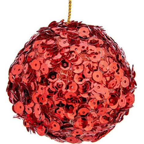 Palline di Natale - Ø 10 cm - Plastica - Rossa - Da appendere