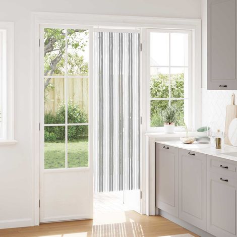 vidaXL Rideau anti-insectes en chenille Gris et blanc 56 x 185 cm (1/5)