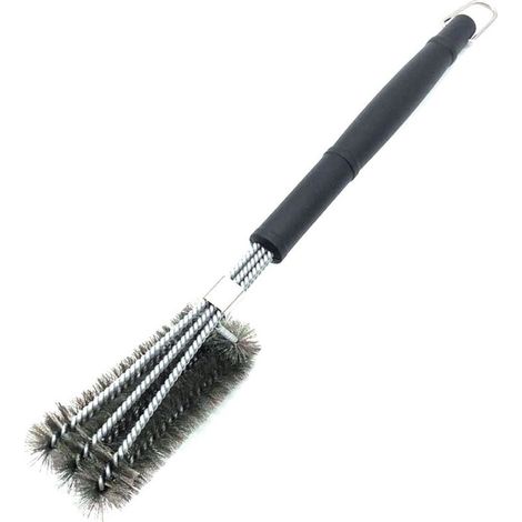 Brosse Barbecue, 3 en 1 Brosse Nettoyage Barbecue, Poils Acier Inoxydable pour Nettoyer Rapidement & Efficacement Tous Les Grils (1/4)