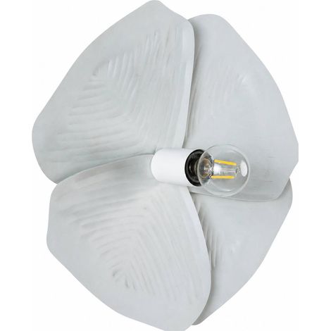 Applique murale fleur en métal blanc vieilli - Blanc vieilli (1/4)