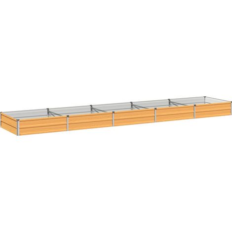 Raised Garden Bed Natural 400 x 80 x 24 cm cold-rolled steel vidaXL