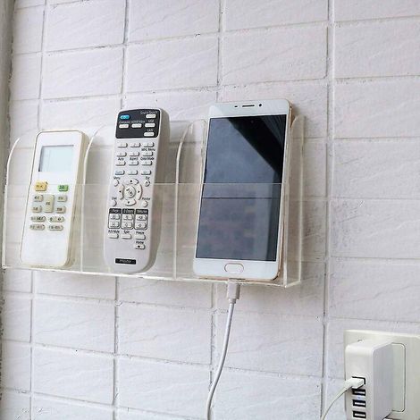 Support mural en acrylique pour téléphone portable avec télécommande et 3 coques (1/4)