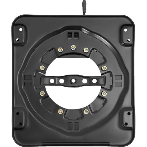 Base giratoria para asiento, acero resistente, ajuste universal, color negro. (1/2)