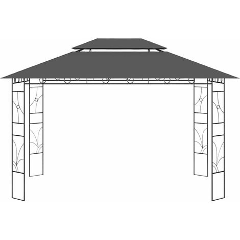 Gazebo  Chiosco 4x3x2,7 m Antracite 160 g/m² (1/5)