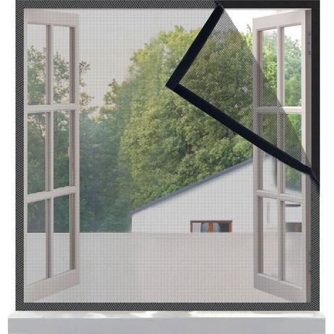 Moustiquaire pour fenêtre 100x100 cm en fibre de verre blanche, filet très dense, sans perçage, avec bande adhésive de 2 cm de largeur, anti-mouches, rideau moustiquaire (1/5)