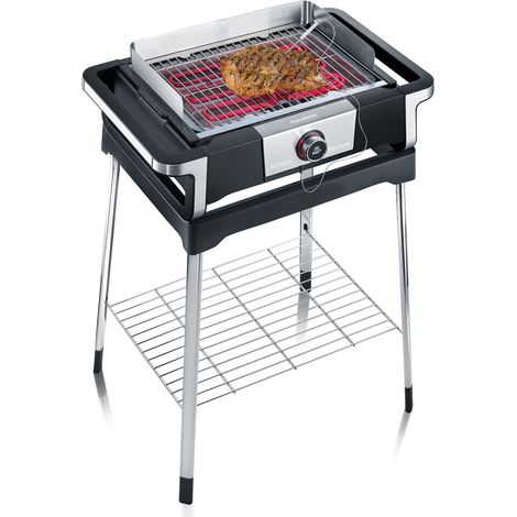 3000w elektrogrill auf beinen schwarz / edelstahl - Severin - pg8118
