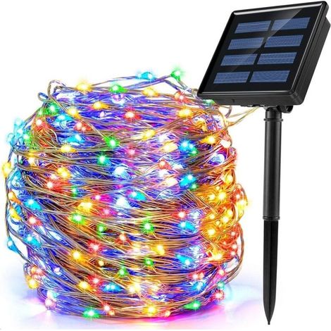 Guirlande Solaire,Guirlande solaire à LED multifonction multicolore 22 mètres,Guirlande Lumineuse Solaire Extérieure,Lampe solaire (1/5)