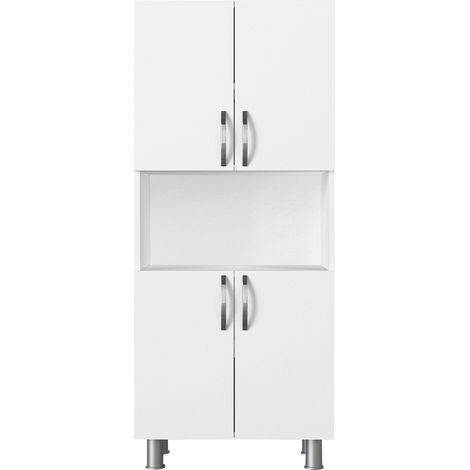 Meuble de salle de bain en bois "William" - 59 x 29 x 140 cm - Blanc