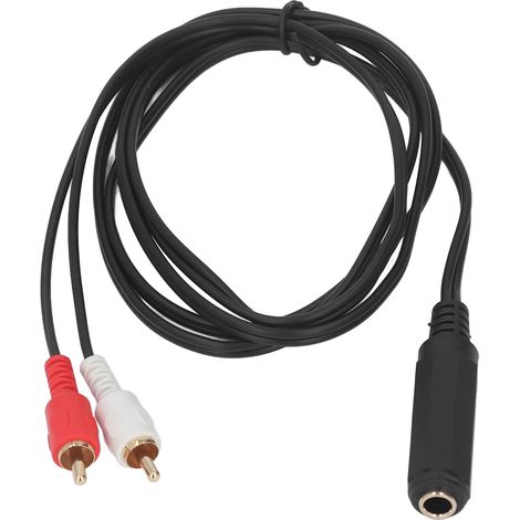 Câble Adaptateur Audio 6.35mm Femelle Vers Dual RCA - Transmission Stéréo Faible Perte - Pour Haut-Parleur Microphone Lecteur MP3 - Longueur 1.5m (1/5)