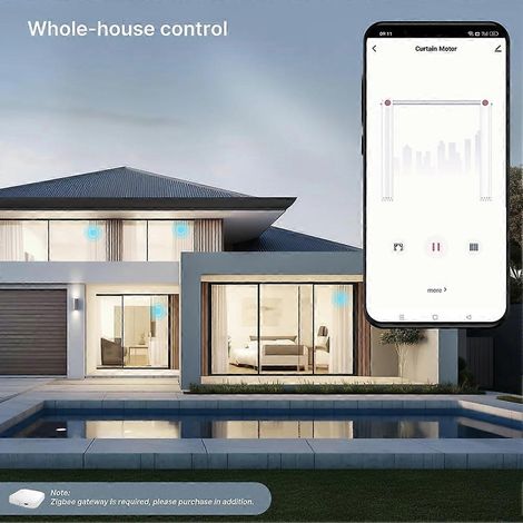 Moteur de rideau WiFi, ouvre-rideau électrique, compatible avec les rails de rideaux, compatible avec la télécommande Alexa. (1/5)
