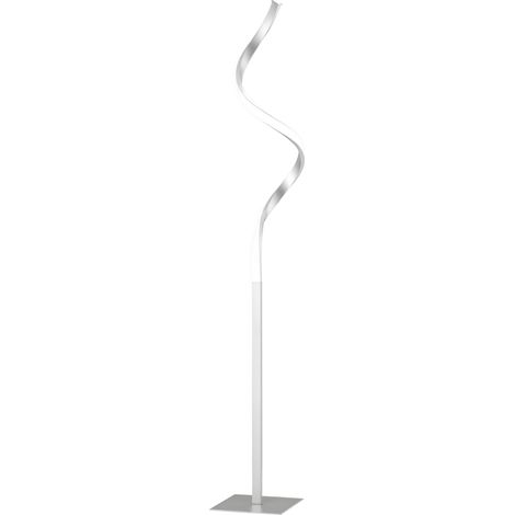 Dimmable Floor Lamp for Living Room, Modern Spiral Standing Lamp with 3 Adjustable Brightness and Square Base, Silver (1/5)