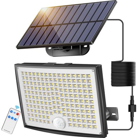 Lampe Solaire Extérieur avec Détecteur de Mouvement, Lumière Solaire Extérieur avec 4 Modes 8500K 1500mAh IP65 Étanche, 1 Pièce (1/5)