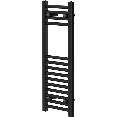 Pizarro Matt Black 800mm x 300mm Straight Heated Towel Rail (1/5)