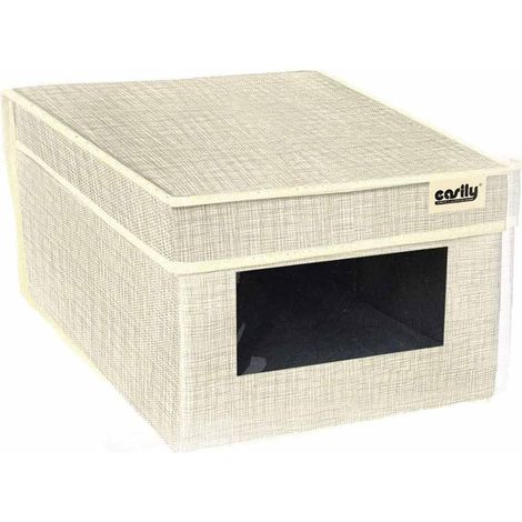 Scatola portadocumenti di archiviazione da ufficio organizer per archivio documenti contenitore box 25x35x16cm Beige (1/2)