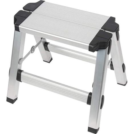 Multifunktionale Aluminium-Trittleiter mit 2 Stufen – Maximale Belastung: 150 kg (1/5)