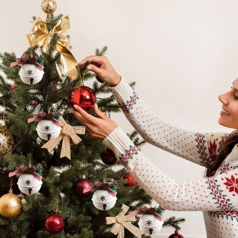 Cloches de Noël 90mm, Ornements d’Arbre de Noël Robustes et Adorables, Pendentifs Suspendus pour Mariage Anniversaire Fête (1/5)