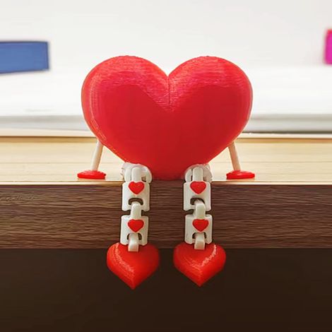 Figurine En Forme De Coeur - Articulée Avec Jambes Et Bras Mobiles - Décoration De Bureau Ou Fenêtre - Pour La Saint-Valentin Ou Décor Festif - 1 Pièce (1/5)