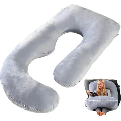 Almohada de apoyo para el embarazo, diseño en forma de U, relleno de microfibra suave, J-f rmiges-a (1/2)