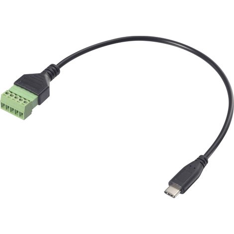 Renkforce USB-C® Câble adaptateur [1x USB-C® mâle - 1x Raccordement par serrage] RF-6443952 30 cm ga (1/3)