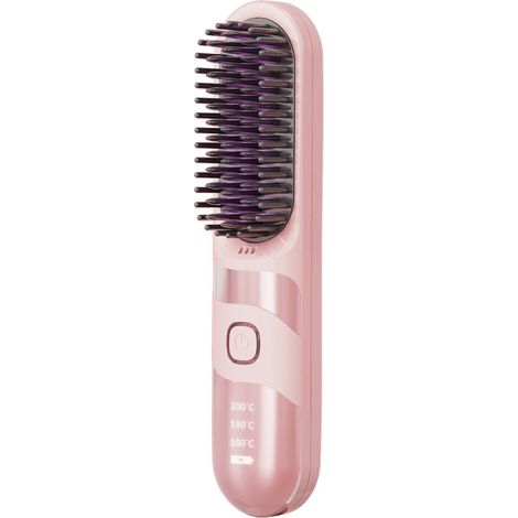 Brosse Lissante Chauffante Sans Fil - Portable et Rechargeable avec Température Réglable