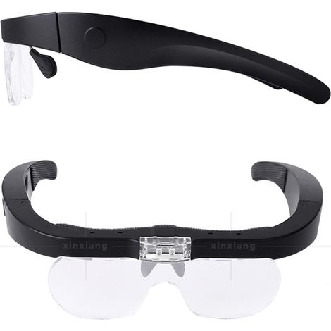 Loupe frontale avec 2 lampes LED, loupe mains libres pour la couture, la lecture, les réparations, la bijouterie, l'horlogerie et les travaux manuels, 4 lentilles détachables (1/5)
