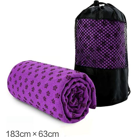 JSSEVN-Toalla de yoga de microfibra, esterilla de yoga con superficie antideslizante, ideal para yoga caliente, esterilla de fitness para yoga, pilates y picnics. (1/4)
