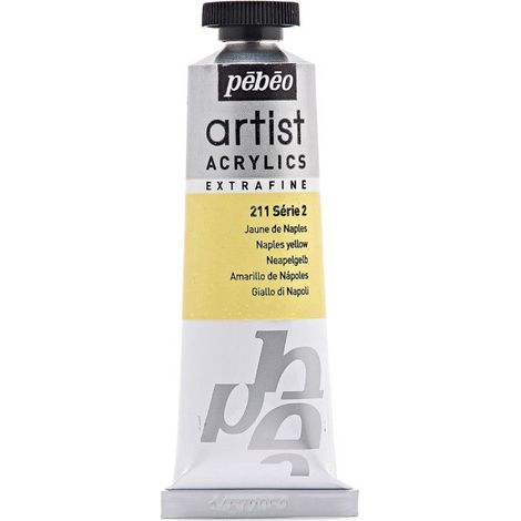 Peinture Acrylique - Pébéo - 907211 - Jaune de Naples - 37 ml - Extra Fine Mat (1/2)
