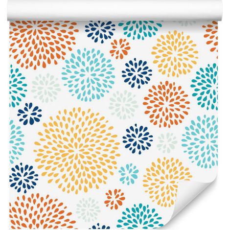 Papel pintado de círculos coloridos para salón y dormitorio, 50x1000 cm. (1/5)