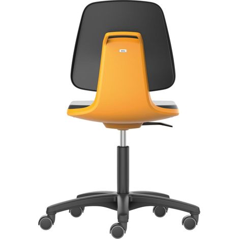 bimos Arbeitsstuhl Labsit 2, K-Leder orange Sitzhöhe 450-650 mm mit Rollen (1/5)