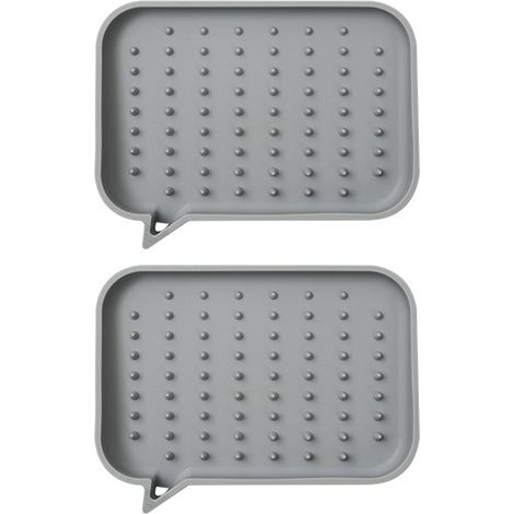 Porte-Savon - En Silicone Antidérapant Auto-Drainant - Pour Salle De Bain Cuisine Et Voyage - Lot De 2 (1/5)