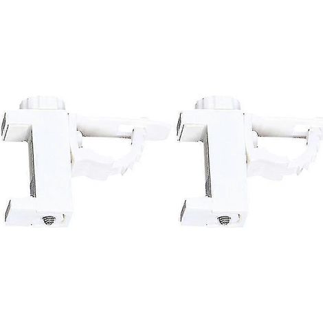 Lot de 2 crochets à clipser en plastique ABS, réglables et universels, pour tringle à rideaux, idéale pour la chambre et le salon (blanc). (1/5)