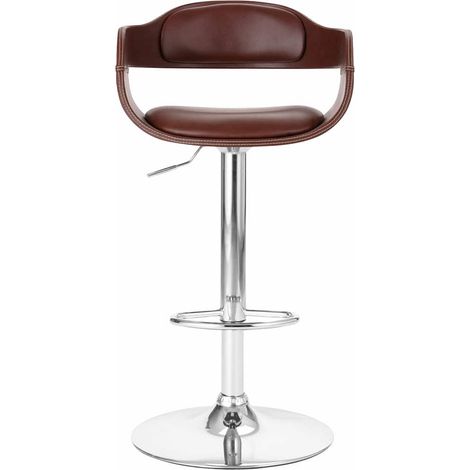 vidaXL Taburete de cocina cuero sintético marrón (1/2)