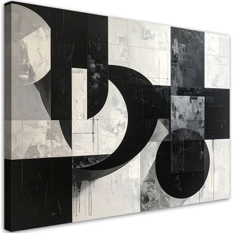 Stampe su Tela, Astrattismo geometrico bianco e nero, 45x30 (1/5)