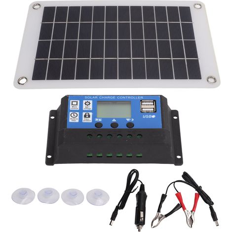 Kit panneaux solaires polycristallins 8W étanche contrôleur de charge solaire portable 100A (1/5)