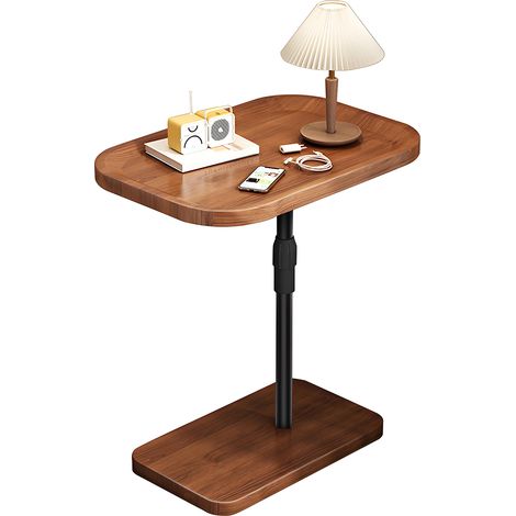 Table basse, table à thé de salon, table d'appoint de canapé, réglable en hauteur, 46×30×90cm, marron. (1/5)