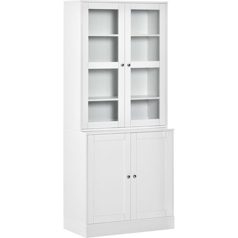 Estantería de pared, 2 baldas, 76 cm x 40 cm x 178,5 cm, blanca (1/5)