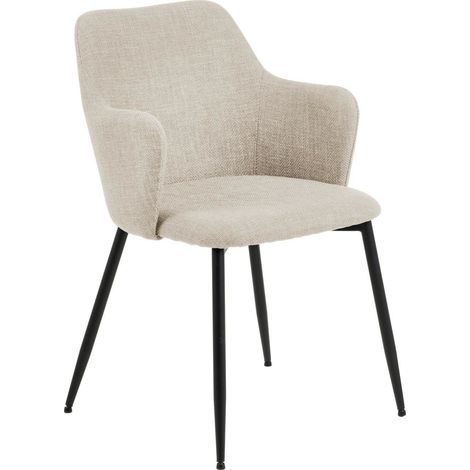 Sedia Ilsa con braccioli, schienale alto beige (1/5)